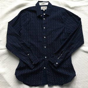 Express Fitted Navy Blue Button Down Size Medium